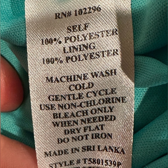 Connected Greens Blues Yellows Stripe Designs Sleeveless V Neck Sz 14P. - Picture 10 of 10